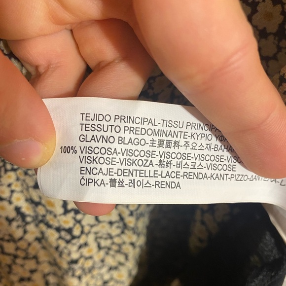 Zara Off Cold Shoulder Mini Floral Boho Long Sleeve Flowy Dress Size Large - Picture 13 of 13